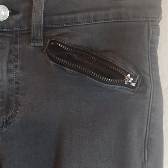 rag & bone Zipper Tech Moto Skinny Ankle Dark Gray Seattle Jeans 29 - Picture 3 of 16